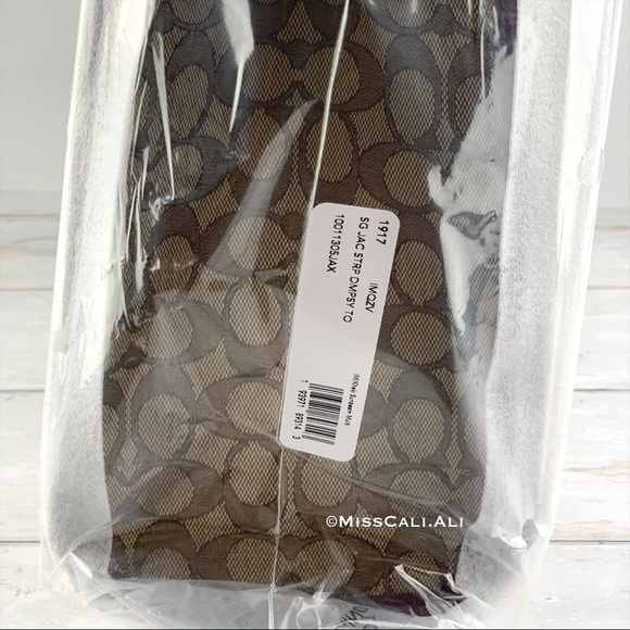 NWT COACH Dempsey Tote Bag In Signature Jacquard With Stripe And Coach Patch - Picture 12 of 16